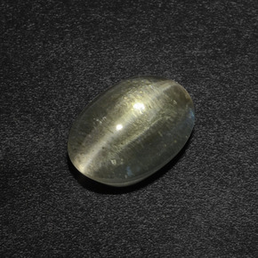 Warmweiß Sillimanit-Katzenauge Edelstein - 3.9ct Oval Cabochon (ID: 410600)