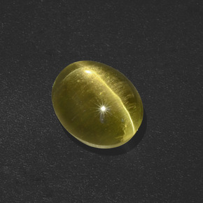 Sillimanite Cat's Eye Gemstone in 9 x 7 mm (calibrated) Size for Sale, Sillimanite Cat's Eye Stone in Greenish Brown Color