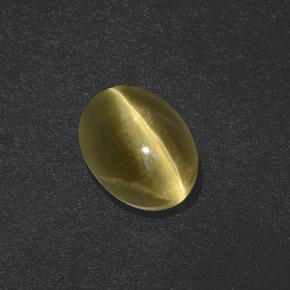 Sillimanite Cat's Eye Gemstone in 9 x 7 mm (calibrated) Size for Sale, Sillimanite Cat's Eye Stone in Greenish Brown Color
