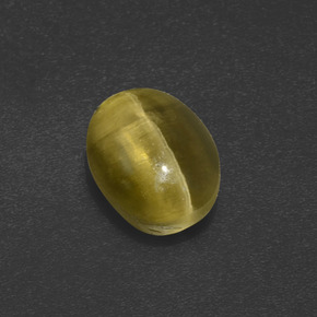 Sillimanite Cat's Eye Gemstone in 9.2 x 6.7 mm Size for Sale, Sillimanite Cat's Eye Stone in Greenish Brown Color