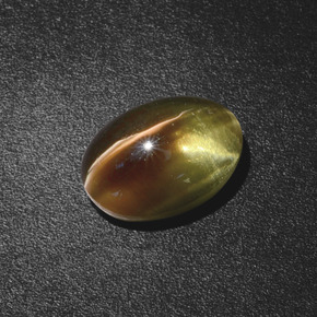 3.34 ct Brown Sillimanite Cat's Eye Stone, Natural Sillimanite Cat's Eye in Oval Cabochon Shape for Sale