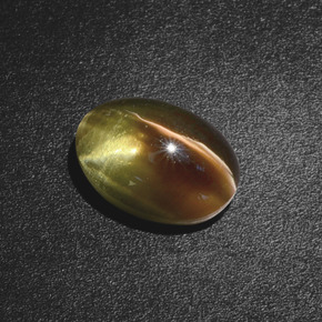 Sillimanite Cat's Eye Gemstone in 9.9 x 7.1 mm Size for Sale, Sillimanite Cat's Eye Stone in Greenish Brown Color