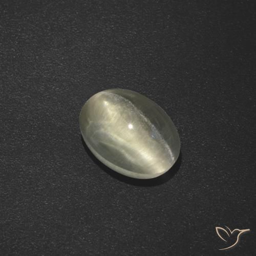 1.73ct Natural Warm White Sillimanite Cat's Eye, Oval, Translucent