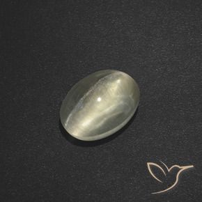 1.73 ct White Sillimanite Cat's Eye Stone, Natural Sillimanite Cat's Eye in Oval Cabochon Shape for Sale
