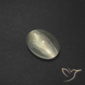 Sillimanite Cat's Eye Gemstone in 7.7 x 5.7 mm Size for Sale, Sillimanite Cat's Eye Stone in Warm White Color