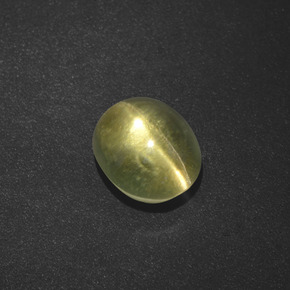 Sillimanite Cat's Eye Gemstone in 7.5 x 6.2 mm Size for Sale, Sillimanite Cat's Eye Stone in Greenish Brown Color