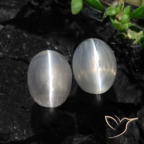 2.61 ctw Gray Sillimanite Cat's Eye Stones, Natural Sillimanite Cat's Eye in Oval Cabochon Shape for Sale