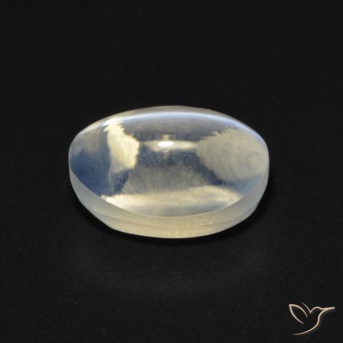 Sillimanite Cat's Eye Gemstone in 8.2 x 5.5 mm Size for Sale, Sillimanite Cat's Eye Stone in Very Light Grey Color