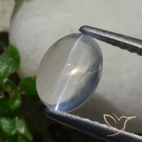1.47 ct White Sillimanite Cat's Eye Stone, Natural Sillimanite Cat's Eye in Oval Cabochon Shape for Sale
