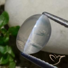 1.42 ct Gray Sillimanite Cat's Eye Stone, Natural Sillimanite Cat's Eye in Oval Cabochon Shape for Sale