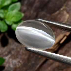 Sillimanite Cat's Eye Gemstone in 8 x 6 mm (calibrated) Size for Sale, Sillimanite Cat's Eye Stone in Smoke Color