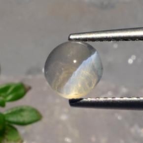 Sillimanite Cat's Eye Gemstone in 6.2 mm Size for Sale, Sillimanite Cat's Eye Stone in Smoke Color