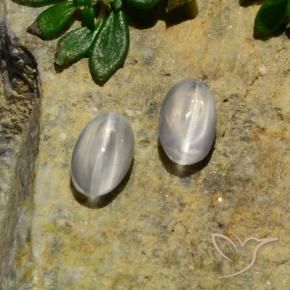 1.37 ctw White Sillimanite Cat's Eye Stones, Natural Sillimanite Cat's Eye in Oval Cabochon Shape for Sale
