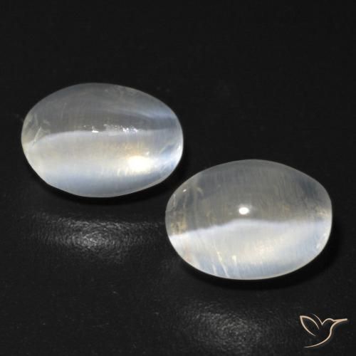 2.33ctw Natural White Sillimanite Cat's Eye, Oval, Translucent