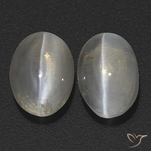 Oeil de chat ovale en sillimanite de 2,78 ct, 7,5 x 5,1 mm de Madagascar, Photo A