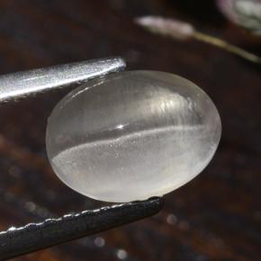 Sillimanite Cat's Eye Gemstone in 7.9 x 5.8 mm Size for Sale, Sillimanite Cat's Eye Stone in Smoke Color