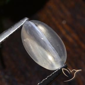 1.75 ct White Sillimanite Cat's Eye Stone, Natural Sillimanite Cat's Eye in Oval Cabochon Shape for Sale