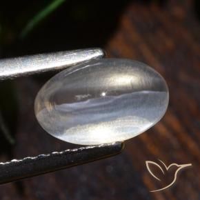 Sillimanite Cat's Eye Gemstone in 8.4 x 5.2 mm Size for Sale, Sillimanite Cat's Eye Stone in Clear Color