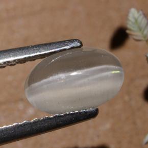 Sillimanite Cat's Eye Gemstone in 8.3 x 5.4 mm Size for Sale, Sillimanite Cat's Eye Stone in Smoke Color