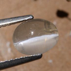 Sillimanite Cat's Eye Gemstone in 7.8 x 6.1 mm Size for Sale, Sillimanite Cat's Eye Stone in Smoke Color