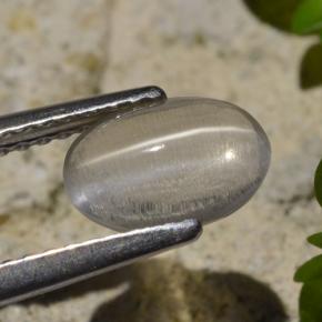 Sillimanite Cat's Eye Gemstone in 8.3 x 5.6 mm Size for Sale, Sillimanite Cat's Eye Stone in Smoke Color