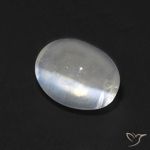 1.52 ct White Sillimanite Cat's Eye Stone, Natural Sillimanite Cat's Eye in Oval Cabochon Shape for Sale