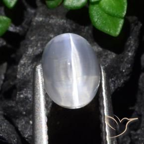 Sillimanite Cat's Eye Gemstone in 6.7 x 5.4 mm Size for Sale, Sillimanite Cat's Eye Stone in Clear Color