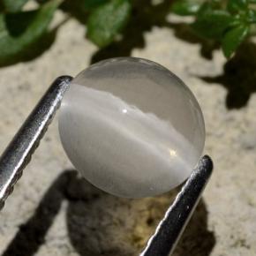 Sillimanite Cat's Eye Gemstone in 7 mm (calibrated) Size for Sale, Sillimanite Cat's Eye Stone in Smoke Color