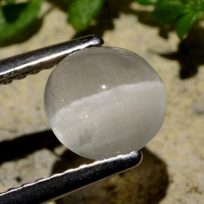 Sillimanite Cat's Eye Gemstone in 7 mm (calibrated) Size for Sale, Sillimanite Cat's Eye Stone in Smoke Color