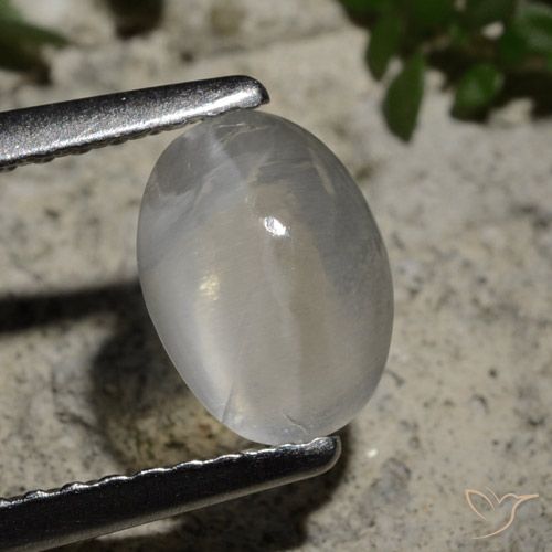 1.44ct Natural Clear White Sillimanite Cat's Eye, Oval, Transparent