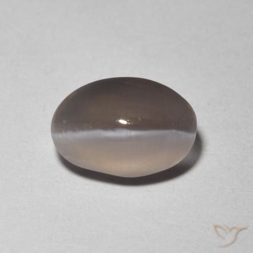 Oeil de chat ovale en sillimanite de 1,48 ct, 7,7 x 5,3 mm de Madagascar, Photo A