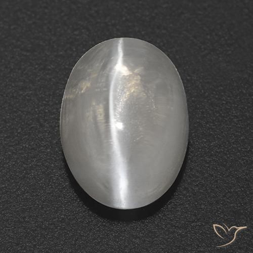 Oeil de chat ovale en sillimanite de 1,82 ct, 8,1 x 5,8 mm de Madagascar, Photo A