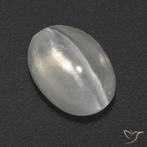 1.82 ct White Sillimanite Cat's Eye Stone, Natural Sillimanite Cat's Eye in Oval Cabochon Shape for Sale
