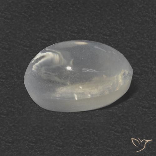 Sillimanite Cat's Eye Gemstone in 8 x 6 mm (calibrated) Size for Sale, Sillimanite Cat's Eye Stone in Clear White Color