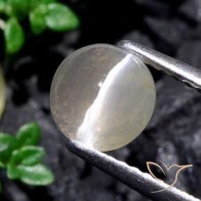 Sillimanite Cat's Eye Gemstone in 6.5 mm (calibrated) Size for Sale, Sillimanite Cat's Eye Stone in Warm White Color