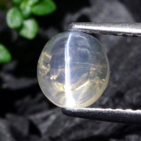 1.93 ct White Sillimanite Cat's Eye Stone, Natural Sillimanite Cat's Eye in Oval Cabochon Shape for Sale