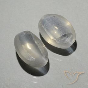 Sillimanite Cat's Eye Gemstones in 7.6 x 5.3 mm Size for Sale, Sillimanite Cat's Eye Stones in Warm White Color