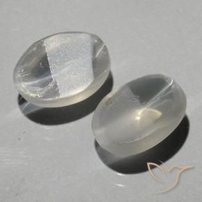 Sillimanite Cat's Eye Gemstones in 7.5 x 5.6 mm Size for Sale, Sillimanite Cat's Eye Stones in Warm White Color