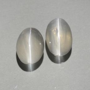 1.76 ctw Gray Sillimanite Cat's Eye Gemstones, Sillimanite Cat's Eye Gems in Oval Cabochon Shape for Sale.