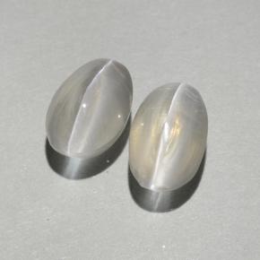 1.76 ctw Gray Sillimanite Cat's Eye Stones, Natural Sillimanite Cat's Eye in Oval Cabochon Shape for Sale