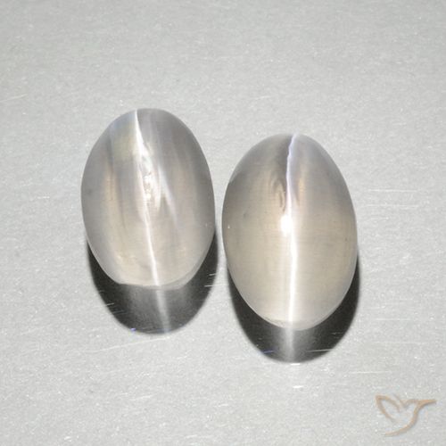 2.18ctw Natural Warm White Sillimanite Cat's Eye, Oval, Translucent