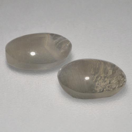 Sillimanite Cat's Eye Gemstones in 7.1 x 5.3 mm Size for Sale, Sillimanite Cat's Eye Stones in Grey Brown Color