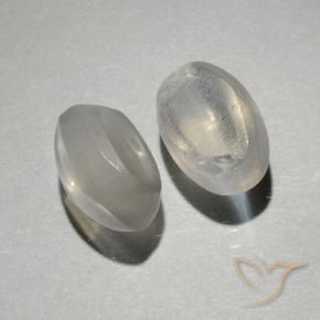 Sillimanite Cat's Eye Gemstones in 7.1 x 4.7 mm Size for Sale, Sillimanite Cat's Eye Stones in Warm White Color