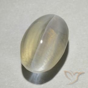 1.39 ct Yellow Sillimanite Cat's Eye Stone, Natural Sillimanite Cat's Eye in Oval Cabochon Shape for Sale