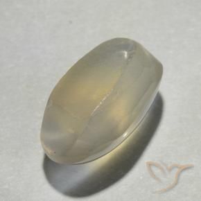 Sillimanite Cat's Eye Gemstone in 7.7 x 5.2 mm Size for Sale, Sillimanite Cat's Eye Stone in Light Yellow Color