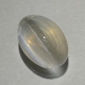 Светло-желтый Силлиманит Кошачий Глаз Камень - 1.5ct Овал Кабошон (ID: 499428)