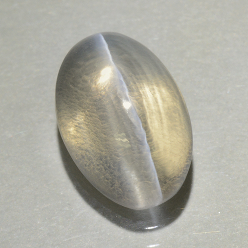 hellgelb Sillimanit-Katzenauge Edelstein - 1.4ct Oval Cabochon (ID: 499429)