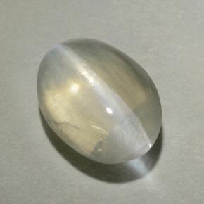 1.21 ct Gray Sillimanite Cat's Eye Stone, Natural Sillimanite Cat's Eye in Oval Cabochon Shape for Sale
