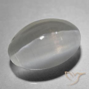 1.43 ct Gray Sillimanite Cat's Eye Stone, Natural Sillimanite Cat's Eye in Oval Cabochon Shape for Sale