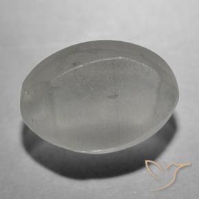 Sillimanite Cat's Eye Gemstone in 7.8 x 5.5 mm Size for Sale, Sillimanite Cat's Eye Stone in Very Light Grey Color